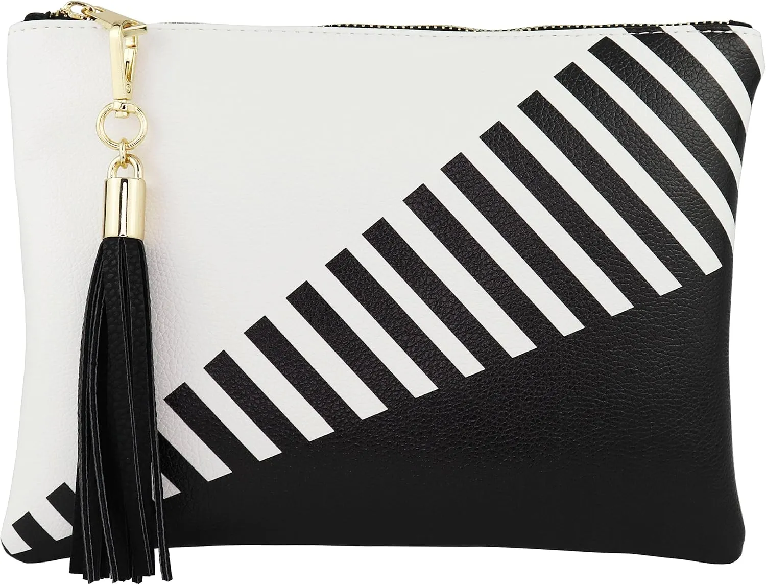 B BRENTANO Vegan Clutch Bag Pouch with Tassel Accent