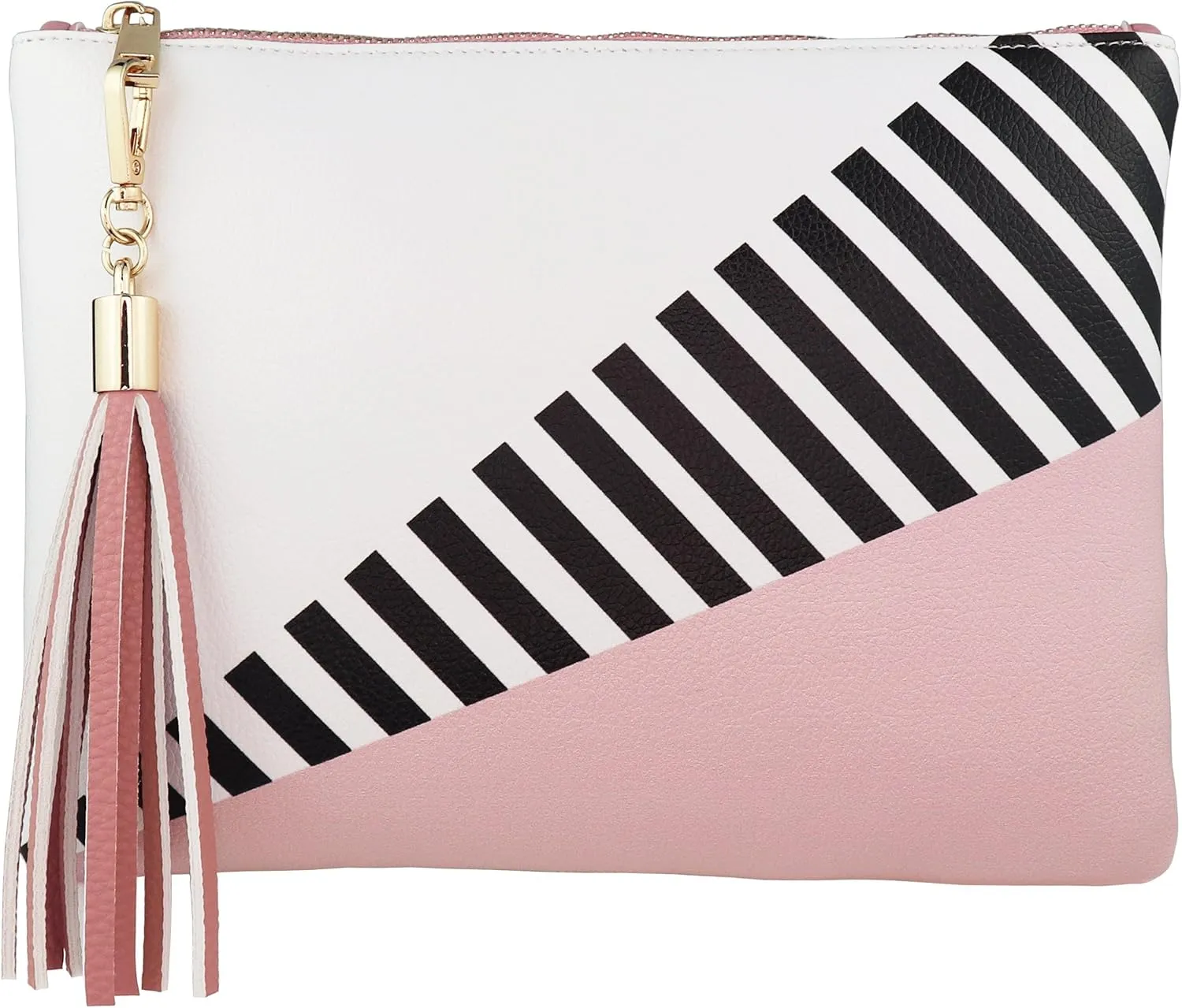 B BRENTANO Vegan Clutch Bag Pouch with Tassel Accent