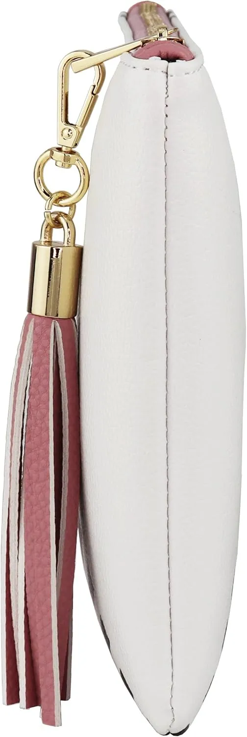 B BRENTANO Vegan Clutch Bag Pouch with Tassel Accent