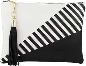 B BRENTANO Vegan Clutch Bag Pouch with Tassel Accent