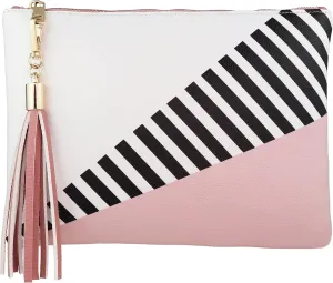 B BRENTANO Vegan Clutch Bag Pouch with Tassel Accent