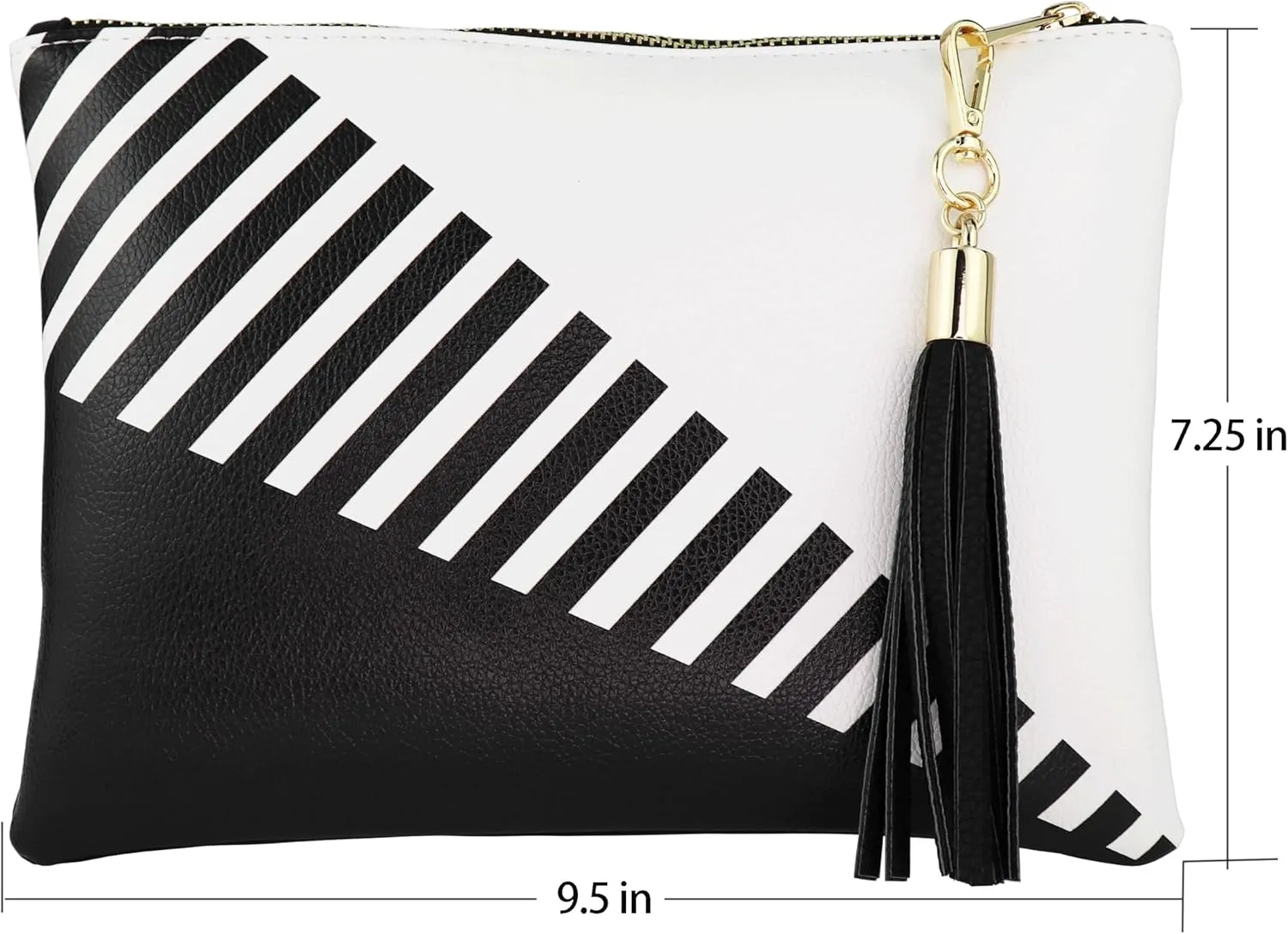 B BRENTANO Vegan Clutch Bag Pouch with Tassel Accent