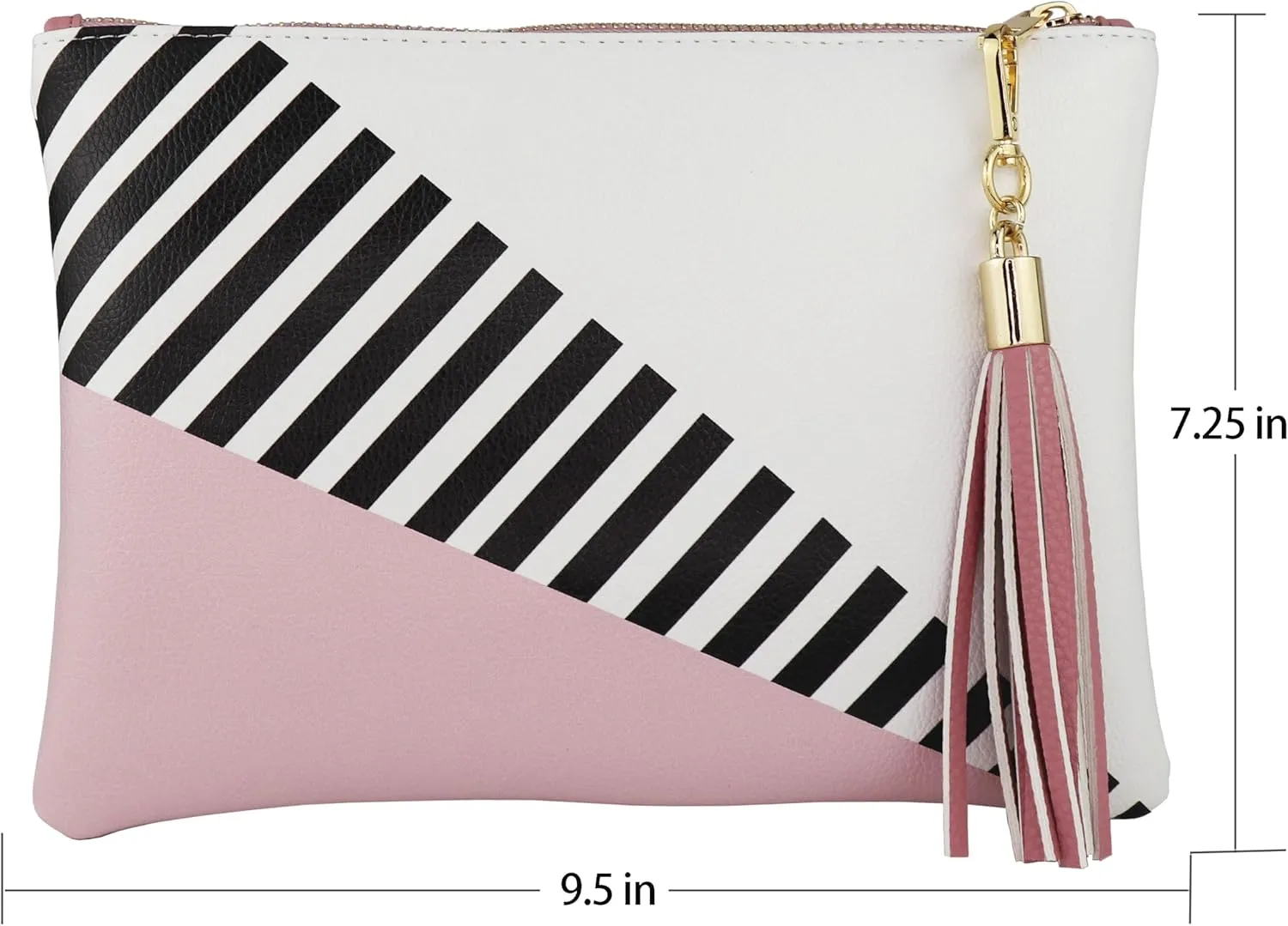 B BRENTANO Vegan Clutch Bag Pouch with Tassel Accent