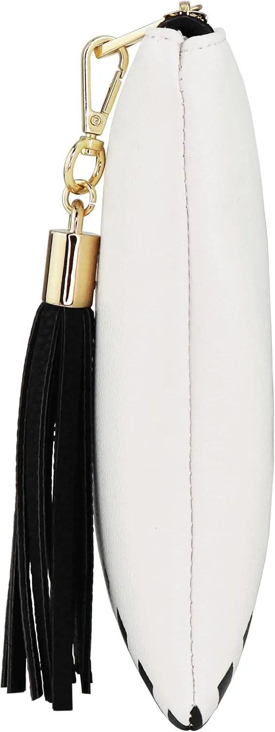 B BRENTANO Vegan Clutch Bag Pouch with Tassel Accent
