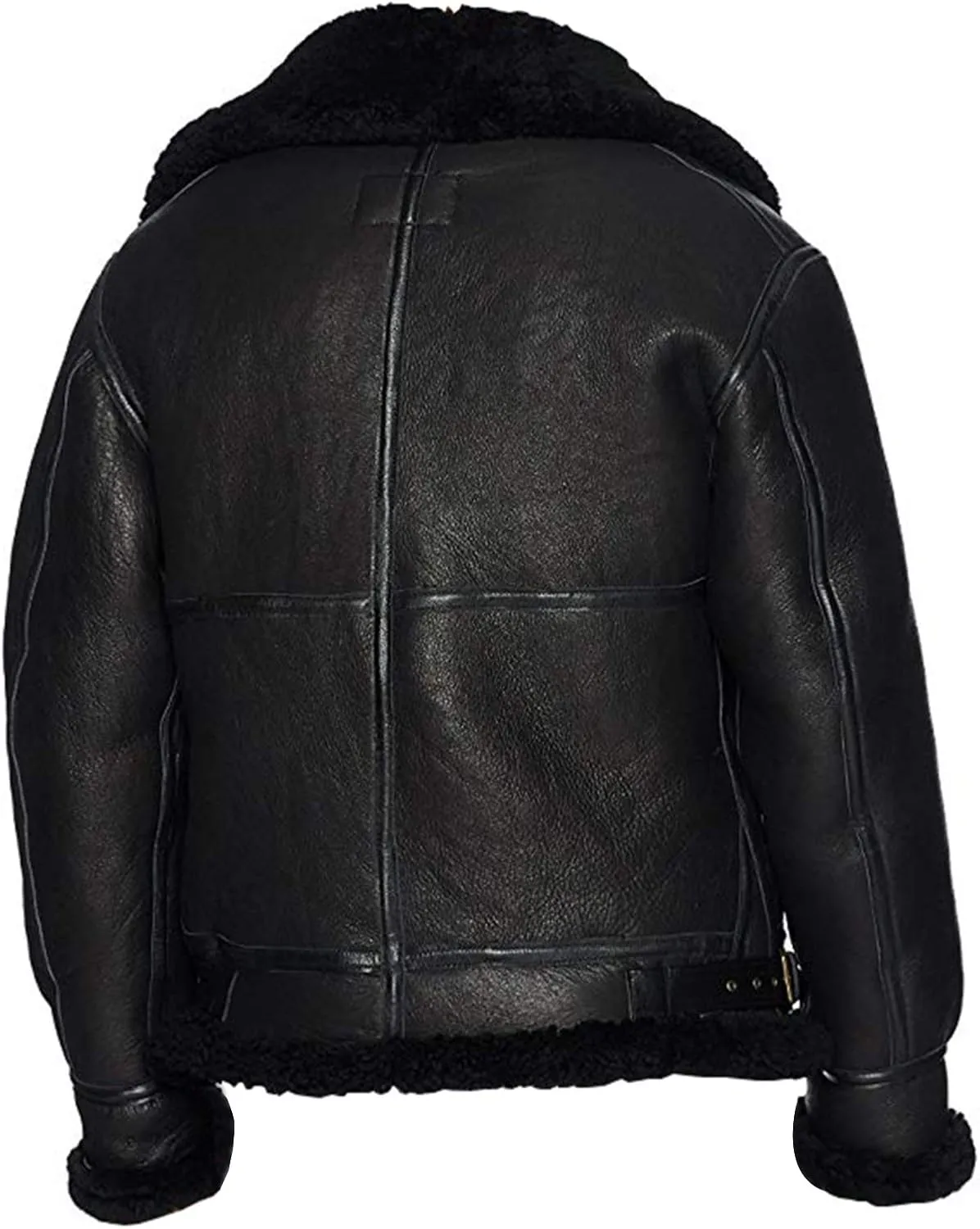 B3 RAF Flying Faux Shearling Aviator Bomber Flying Sheep Leather Jacket