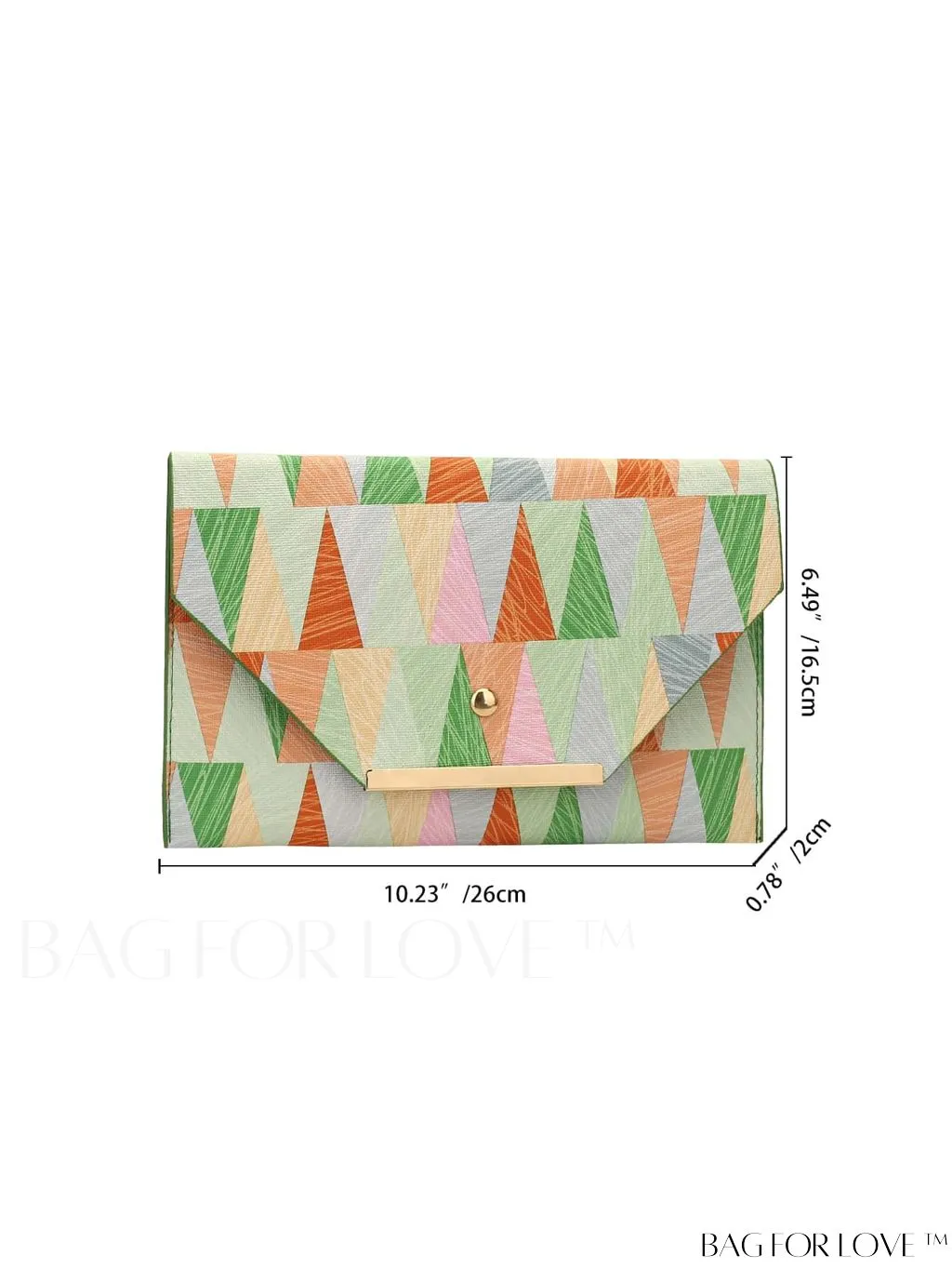BagForLove - Chic PU Envelope Bag with Geometric Pattern Flap - Fashion at its Finest