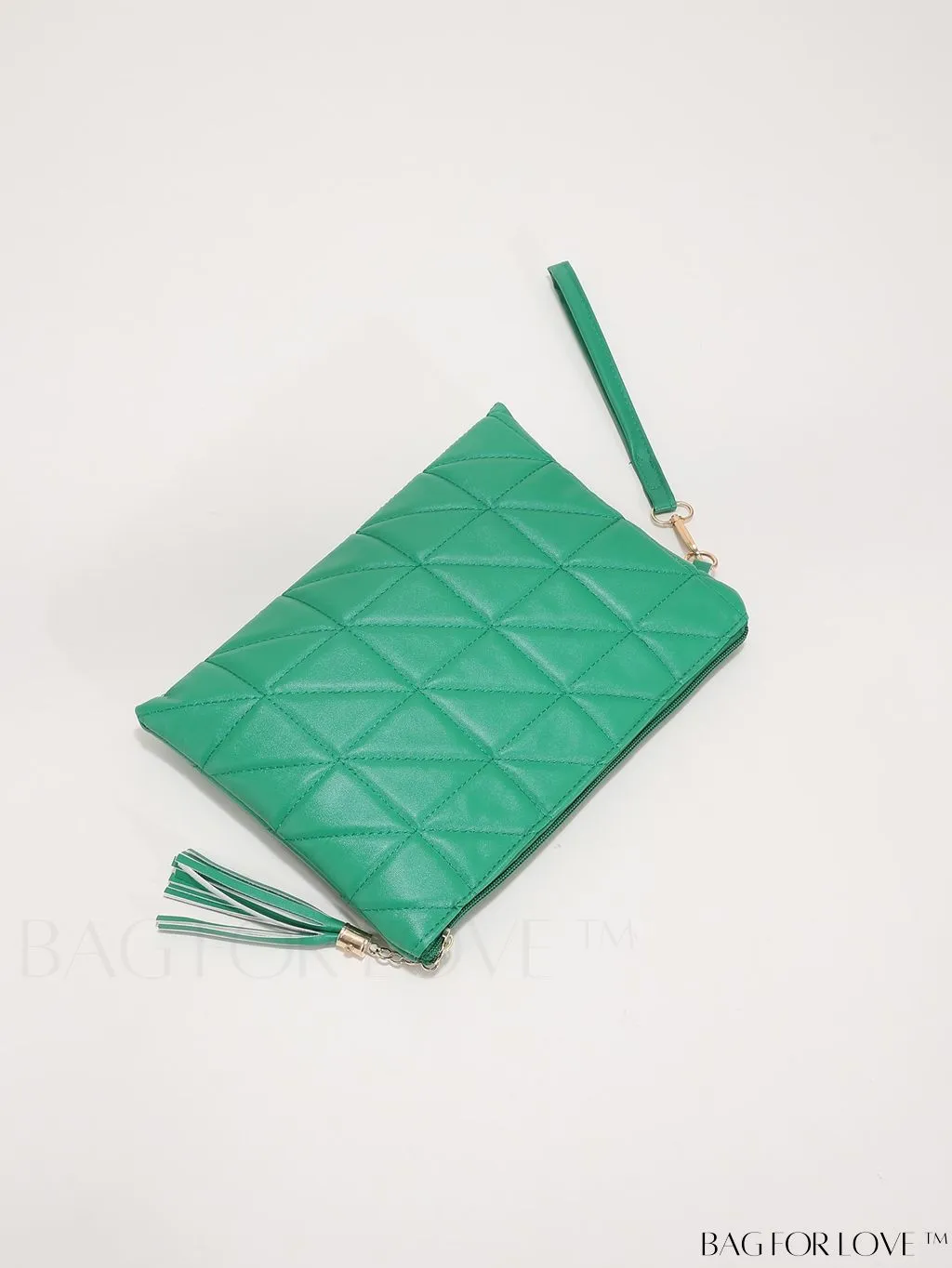 BagForLove - Chic Quilted Wristlet Bag Featuring Exquisite Pendant