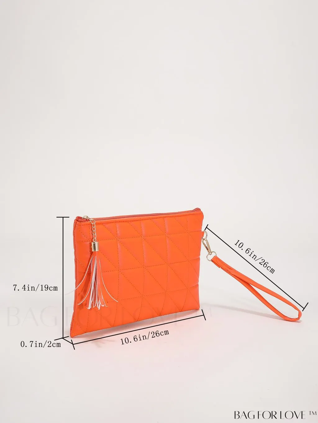 BagForLove - Chic Quilted Wristlet Bag Featuring Exquisite Pendant