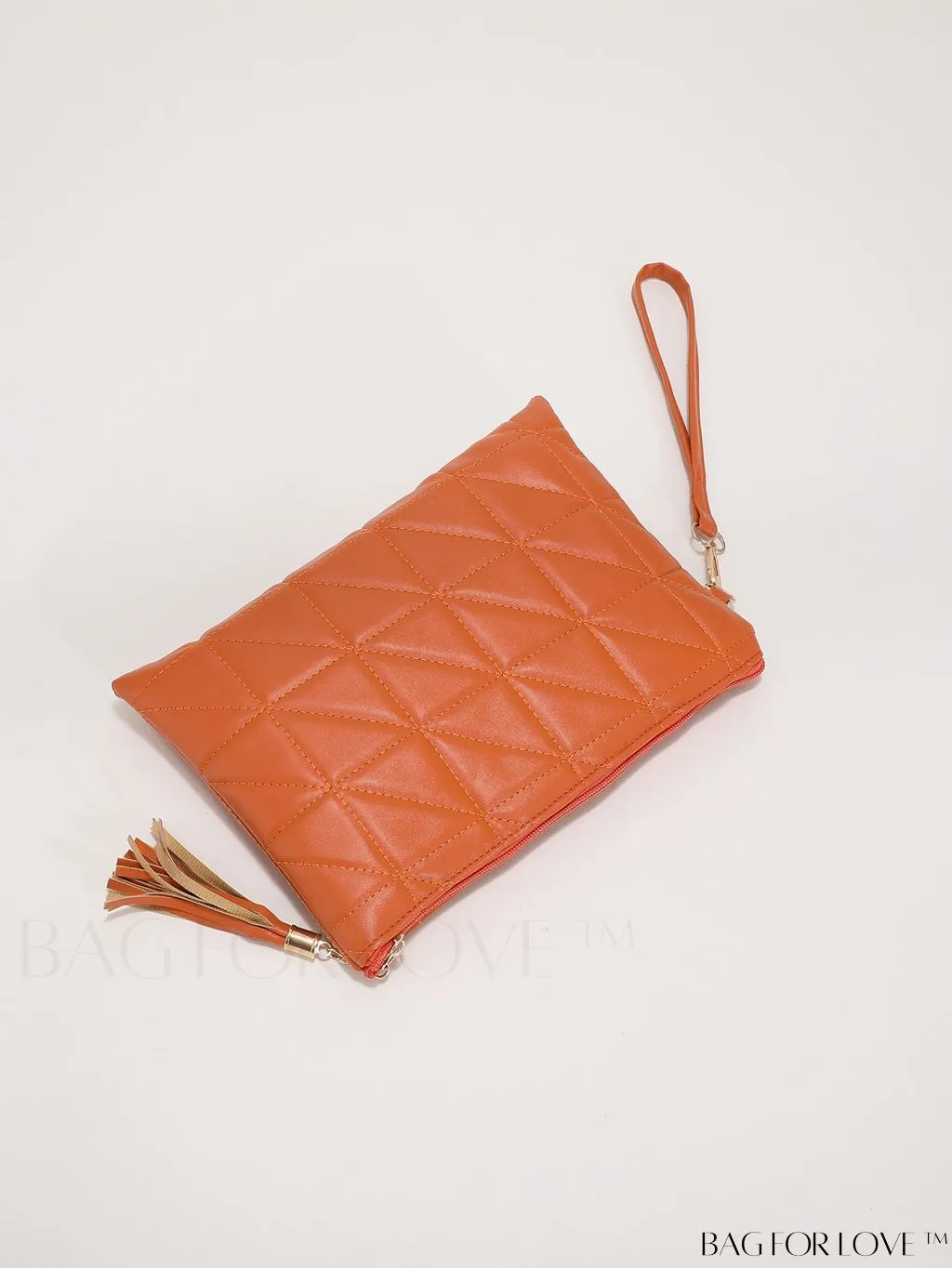 BagForLove - Chic Quilted Wristlet Bag Featuring Exquisite Pendant