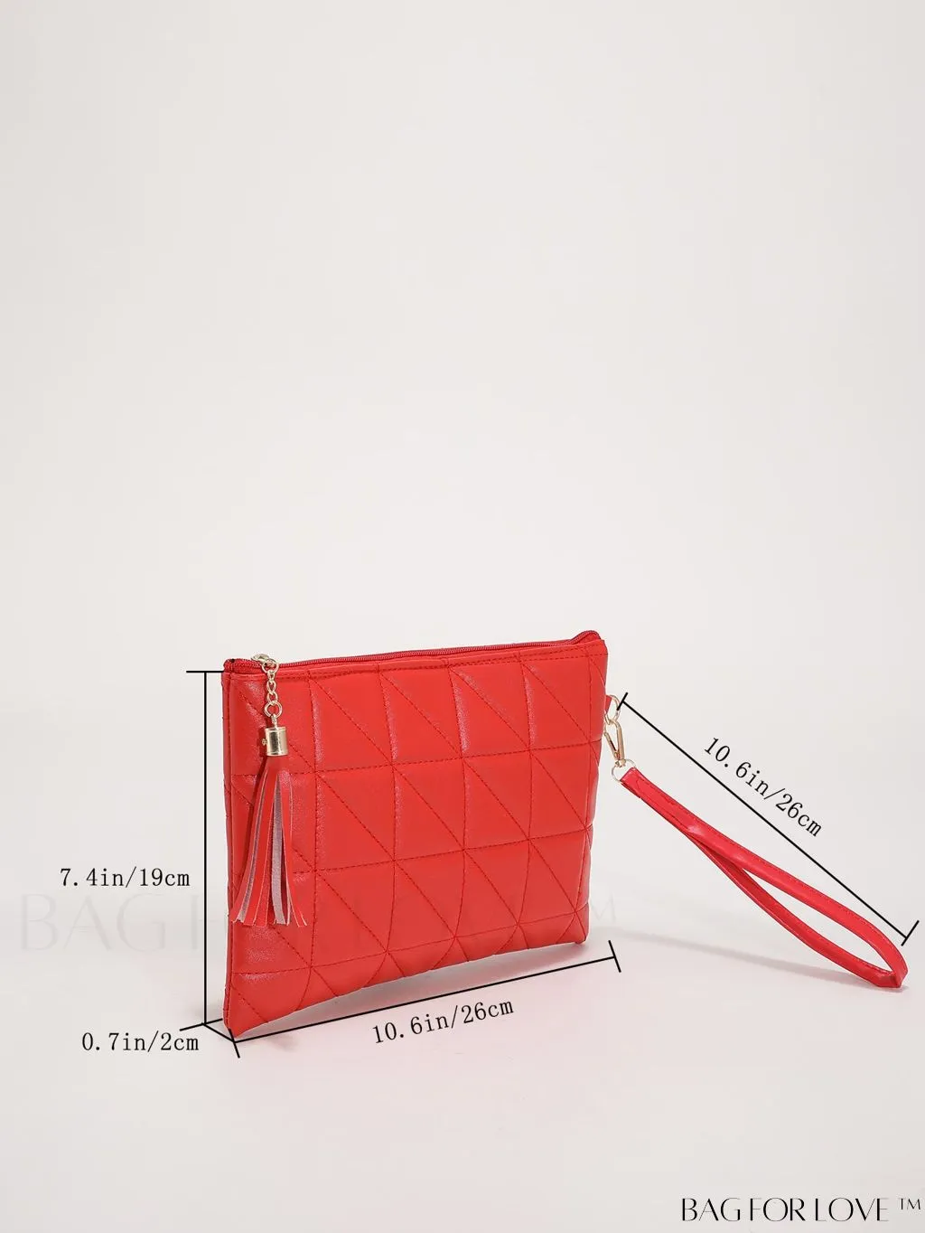 BagForLove - Chic Quilted Wristlet Bag Featuring Exquisite Pendant