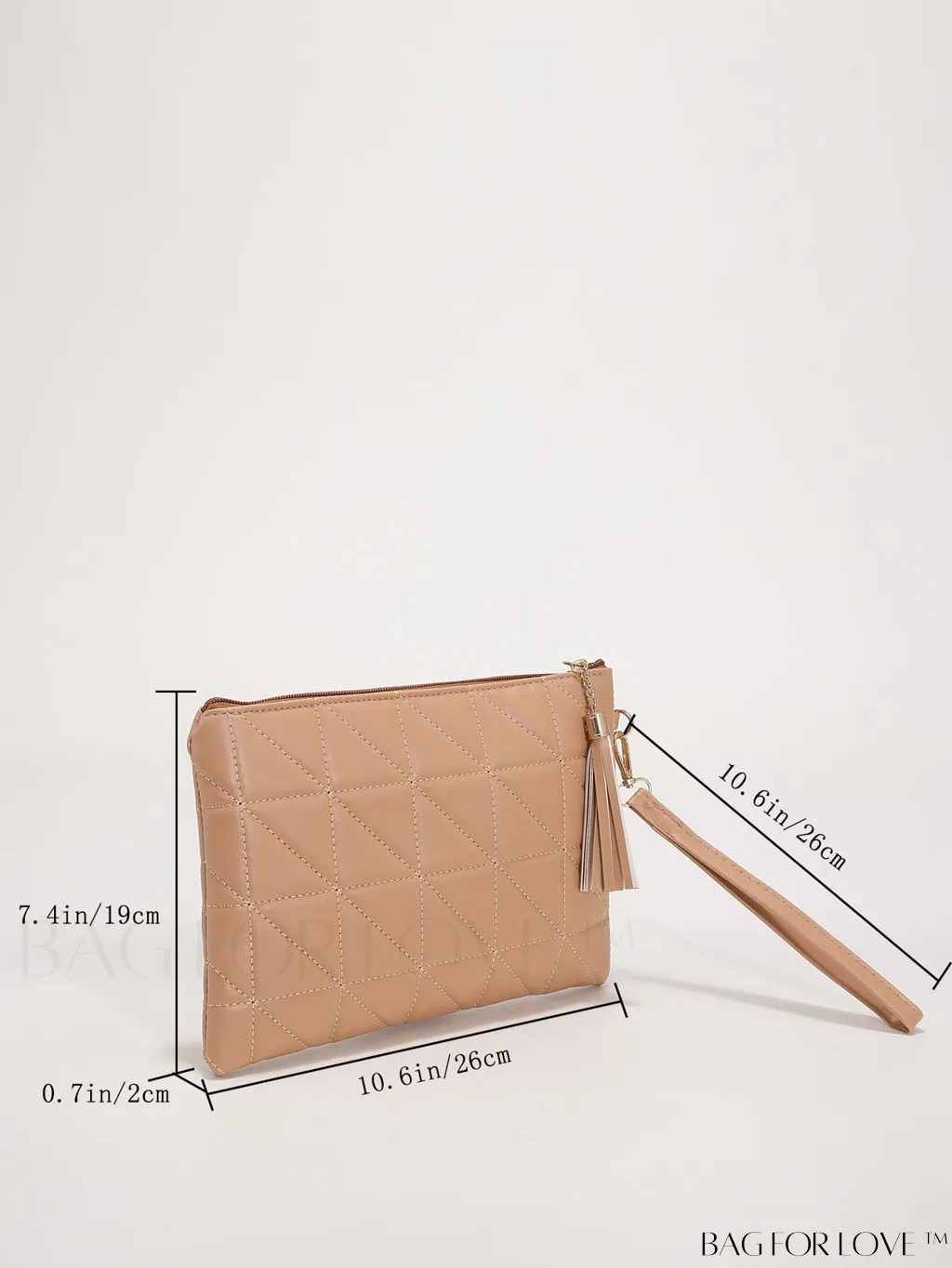 BagForLove - Chic Quilted Wristlet Bag Featuring Exquisite Pendant