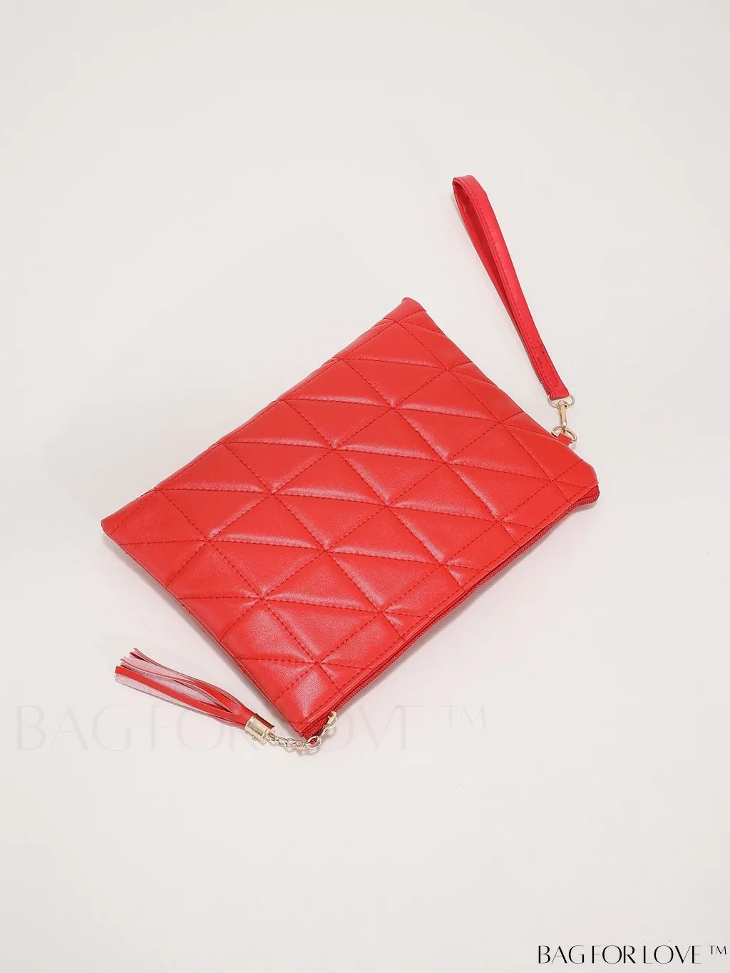 BagForLove - Chic Quilted Wristlet Bag Featuring Exquisite Pendant