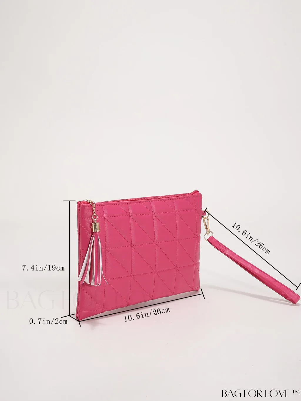 BagForLove - Chic Quilted Wristlet Bag Featuring Exquisite Pendant