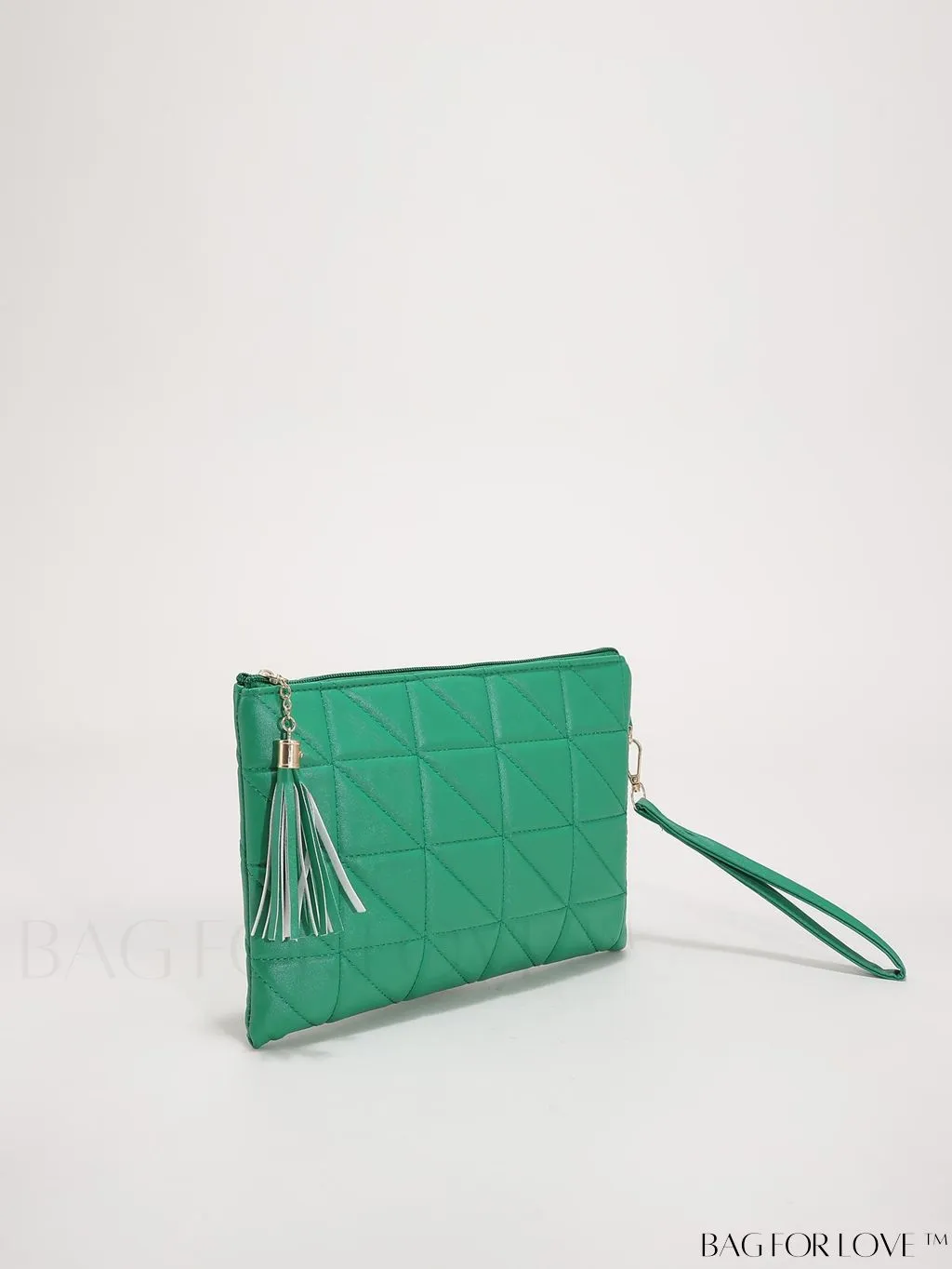 BagForLove - Chic Quilted Wristlet Bag Featuring Exquisite Pendant
