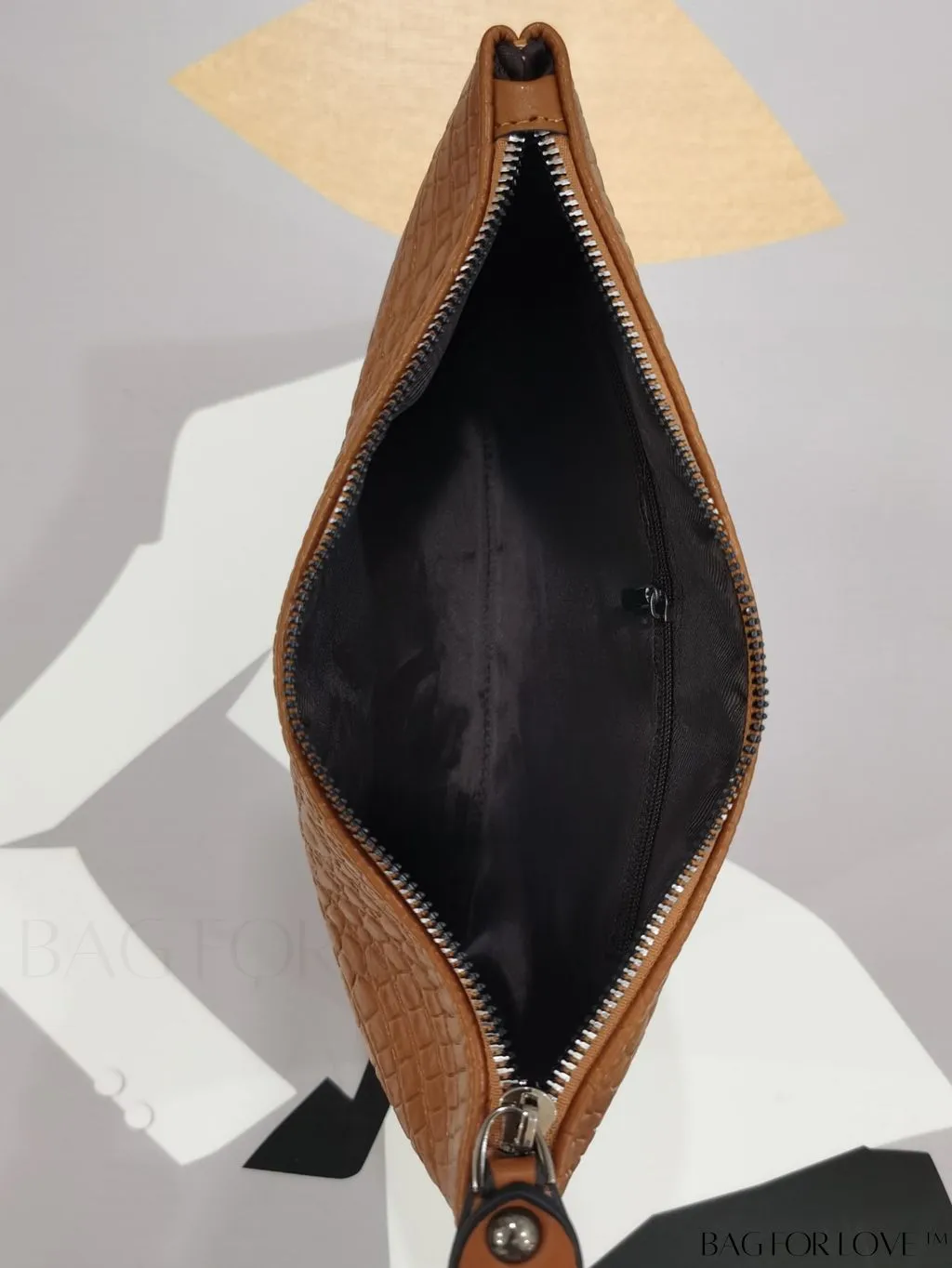 BagForLove - Embossed Croc Clutch with Studded Decor - Elegant and Stylish