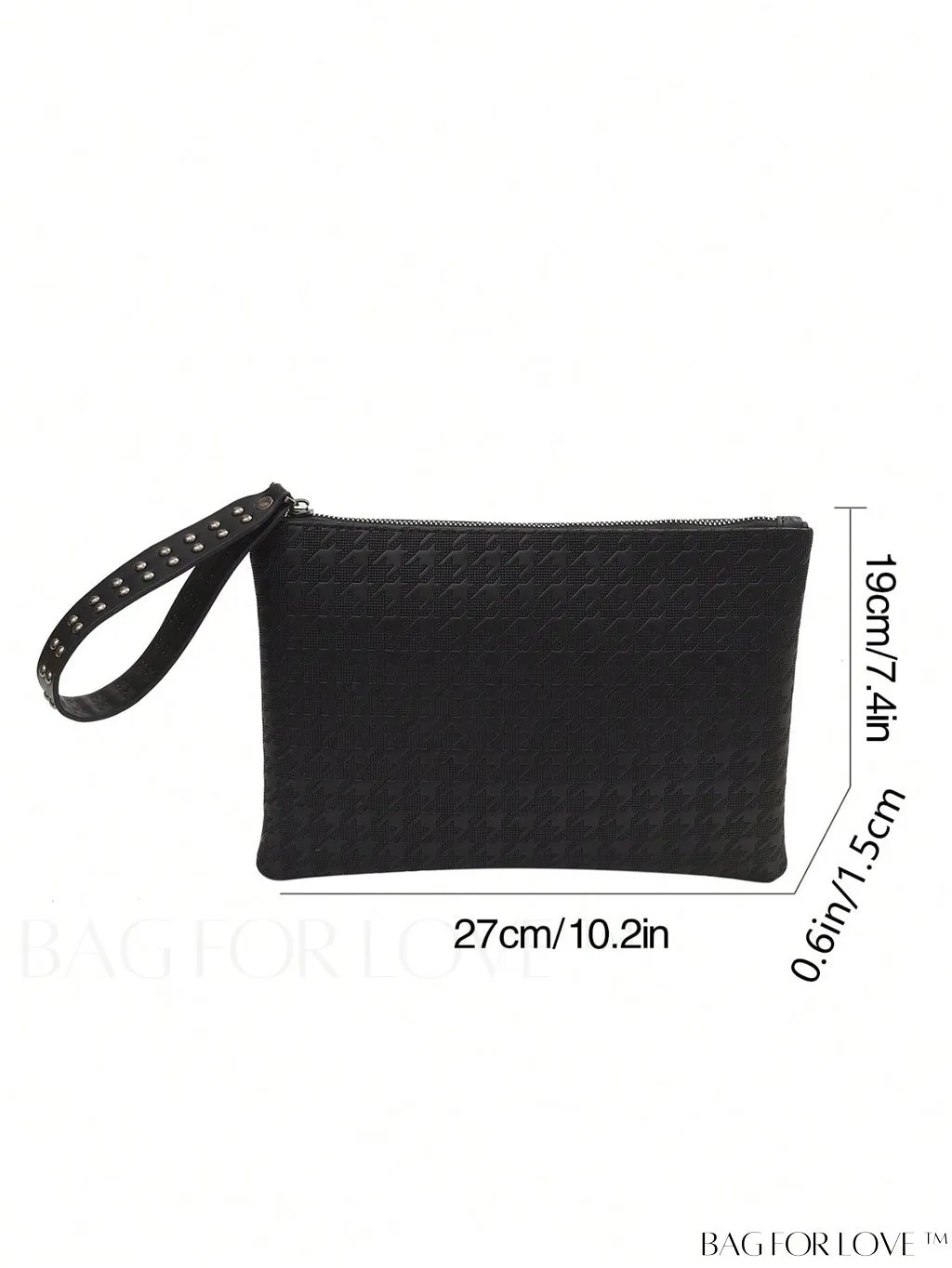 BagForLove - Embossed Croc Clutch with Studded Decor - Elegant and Stylish