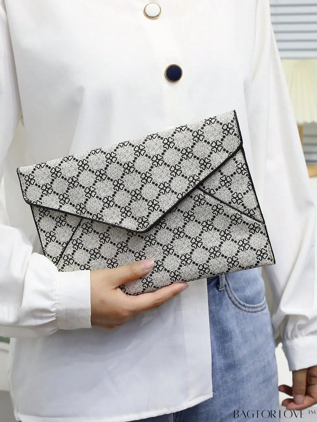 BagForLove - Minimalist PU Envelope Bag with Crocodile Embossing