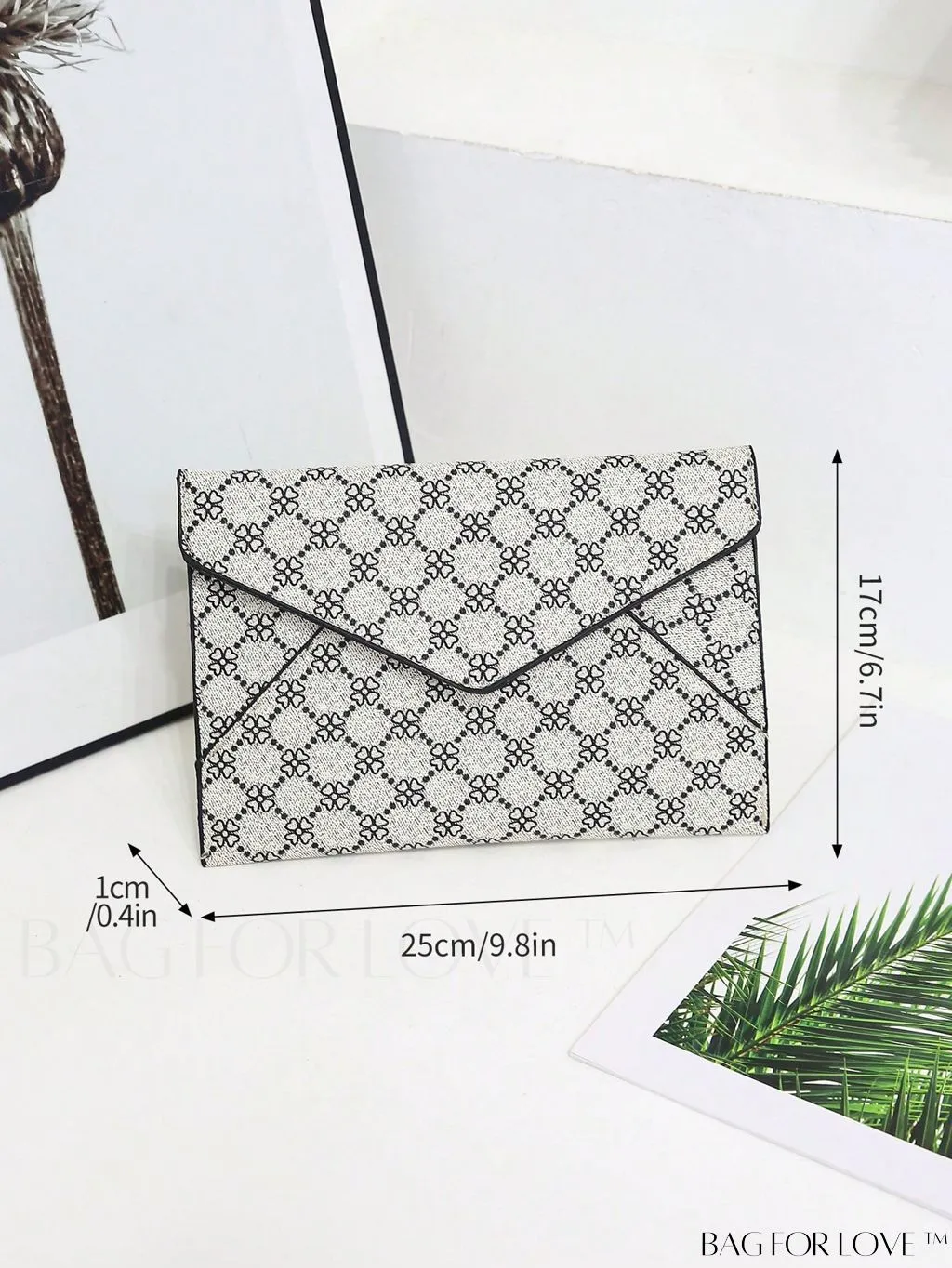 BagForLove - Minimalist PU Envelope Bag with Crocodile Embossing