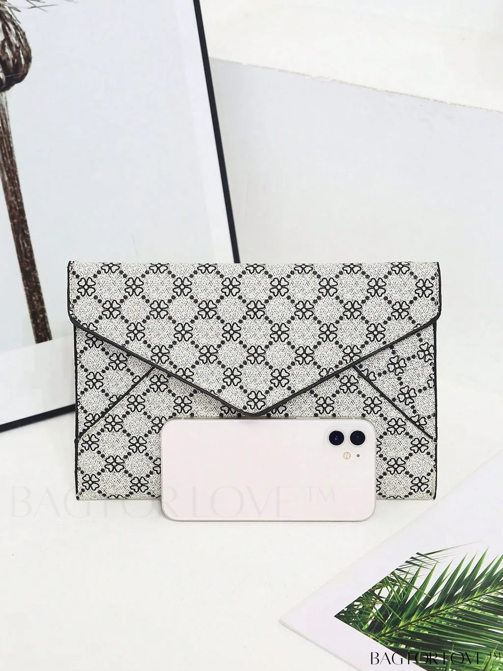 BagForLove - Minimalist PU Envelope Bag with Crocodile Embossing