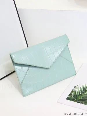BagForLove - Minimalist PU Envelope Bag with Crocodile Embossing