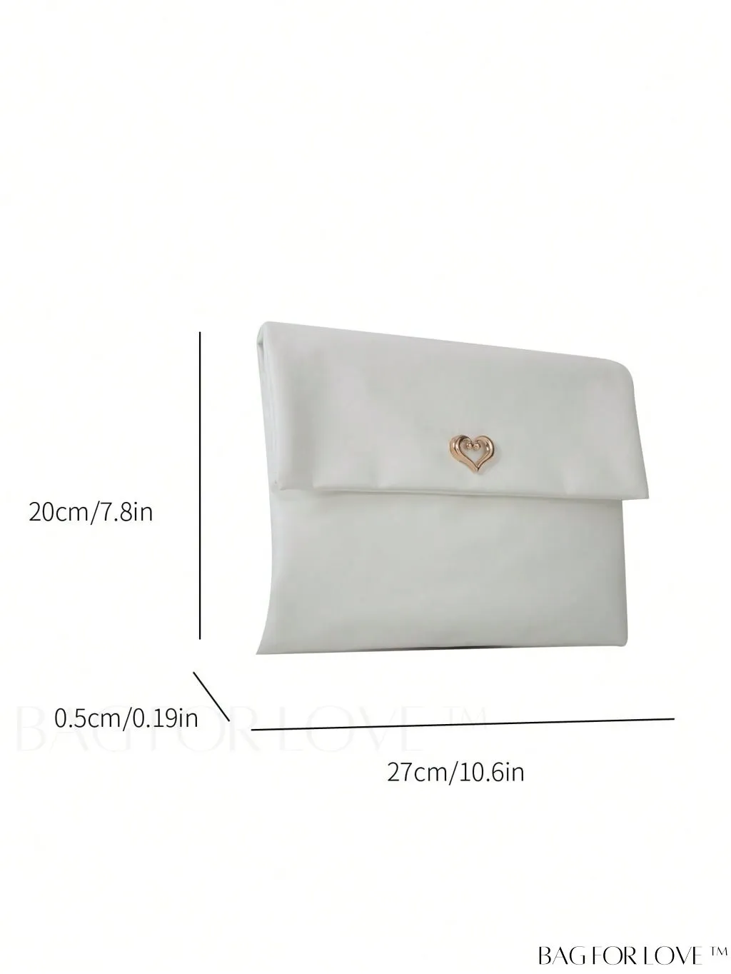 BagForLove - Minimalistic PU Envelope Bag with Heart Detailing