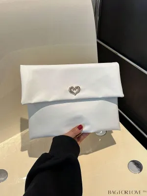 BagForLove - Minimalistic PU Envelope Bag with Heart Detailing