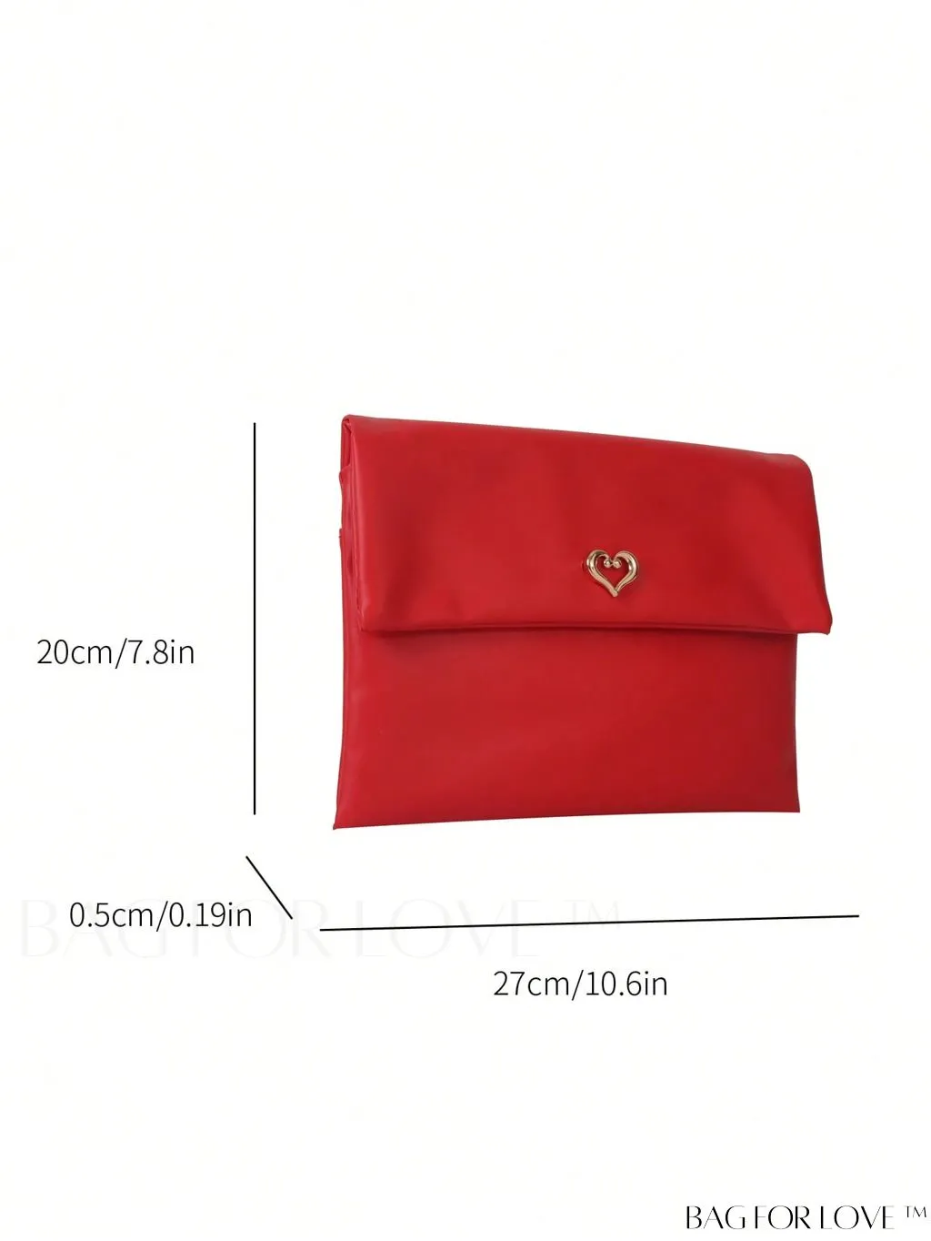BagForLove - Minimalistic PU Envelope Bag with Heart Detailing