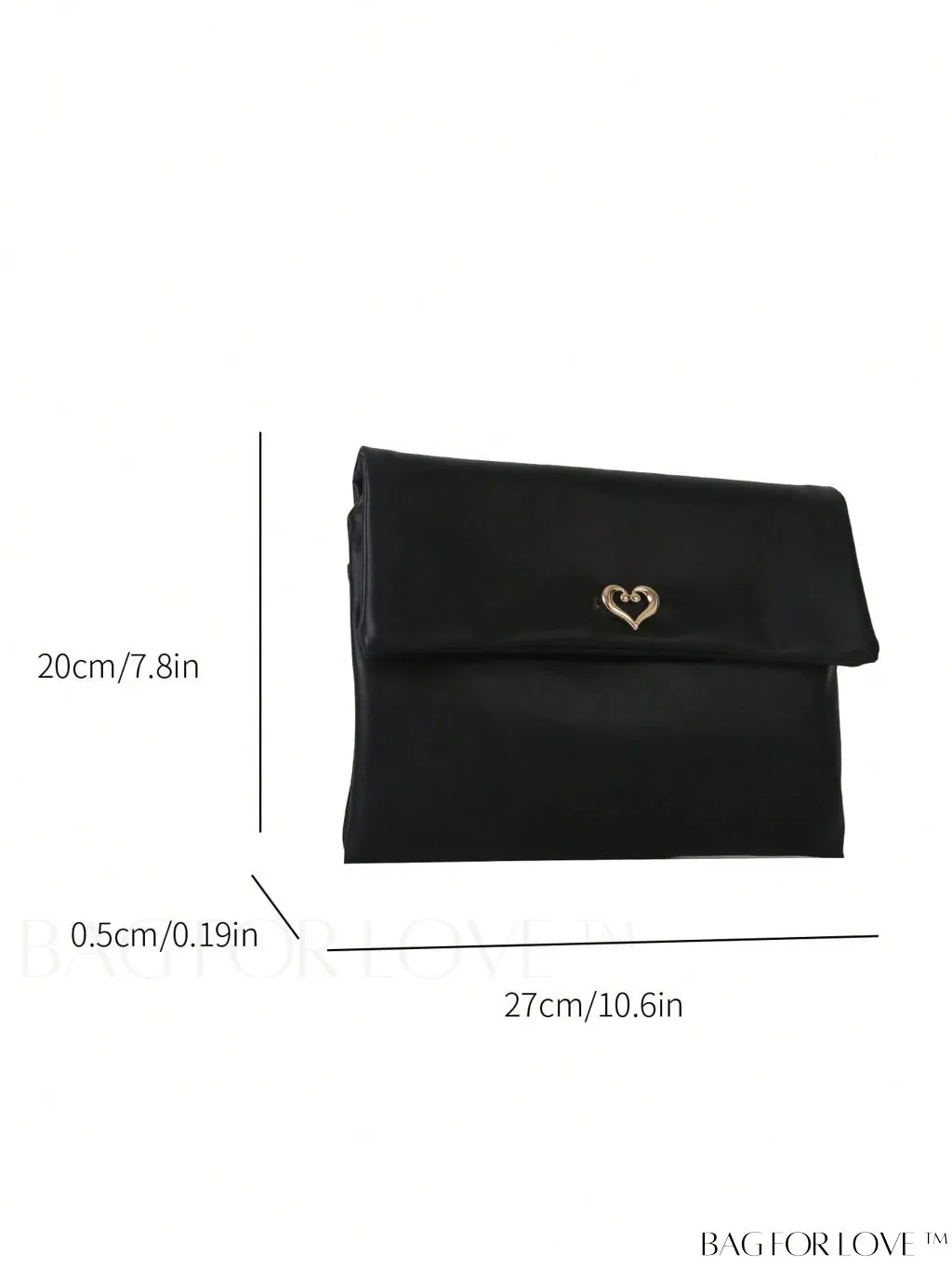 BagForLove - Minimalistic PU Envelope Bag with Heart Detailing