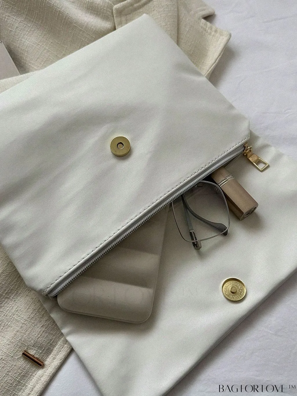 BagForLove - Minimalistic PU Envelope Bag with Heart Detailing