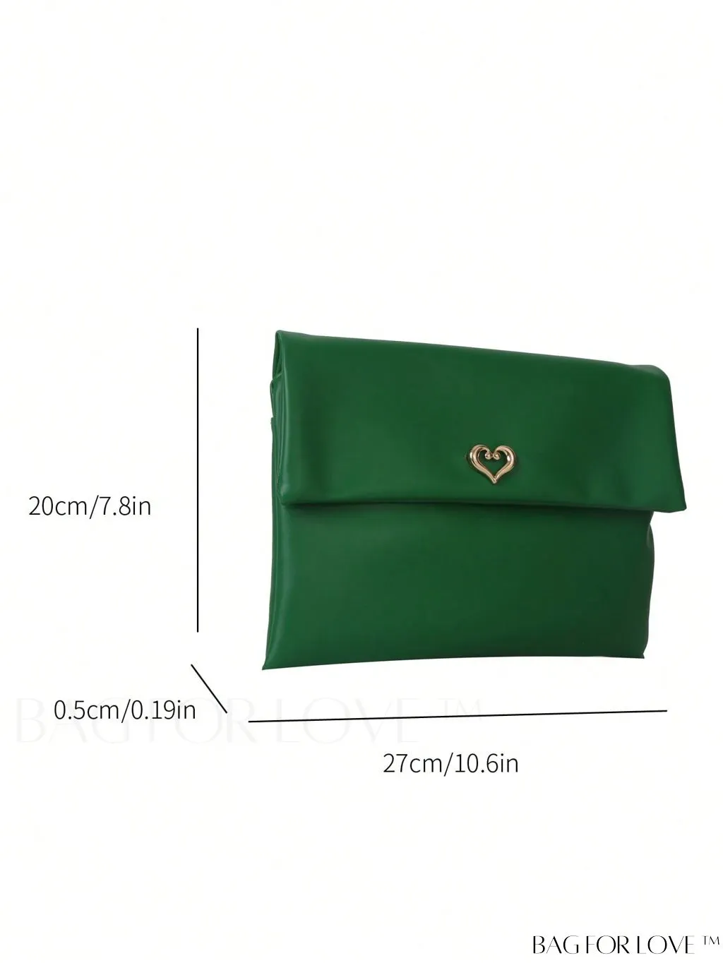 BagForLove - Minimalistic PU Envelope Bag with Heart Detailing
