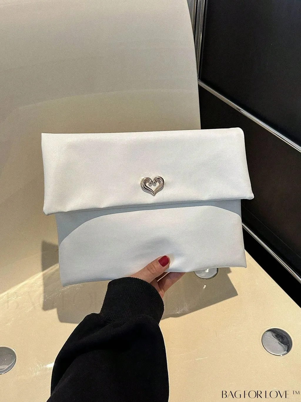 BagForLove - Minimalistic PU Envelope Bag with Heart Detailing