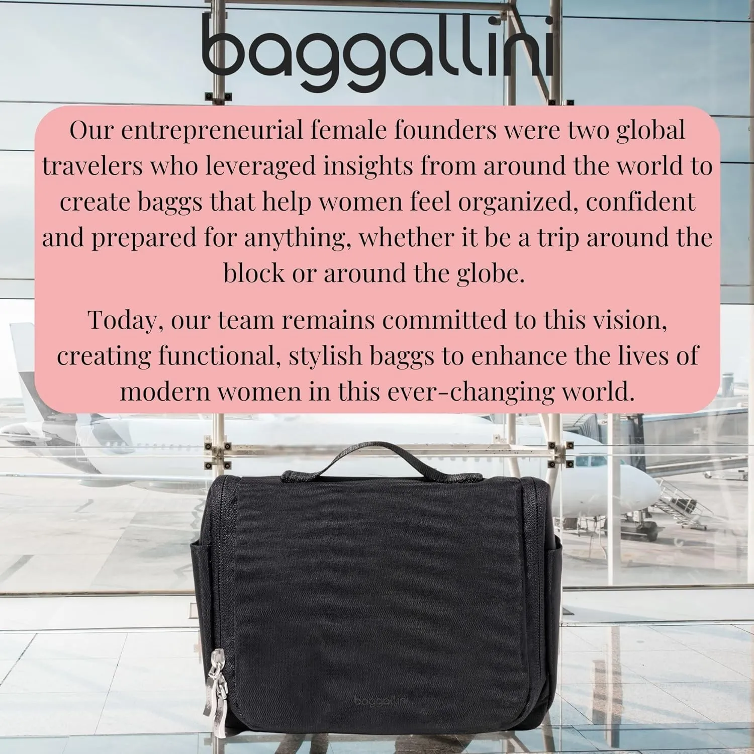 Baggallini Unisex's Small Toiletry Kit-Lightweight 5x8 Inch Makeup Bag Toiltery