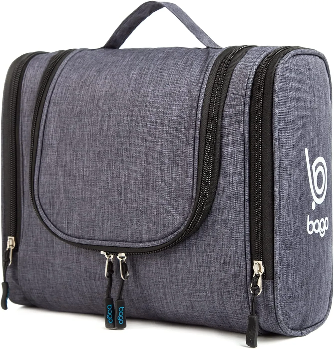 bago Travel Toiletry Bag for Women and Men - Large Waterproof Hanging Toiletry Bag for Bathroom and Travel Bag for Toiletries Organizer (Snow Black)