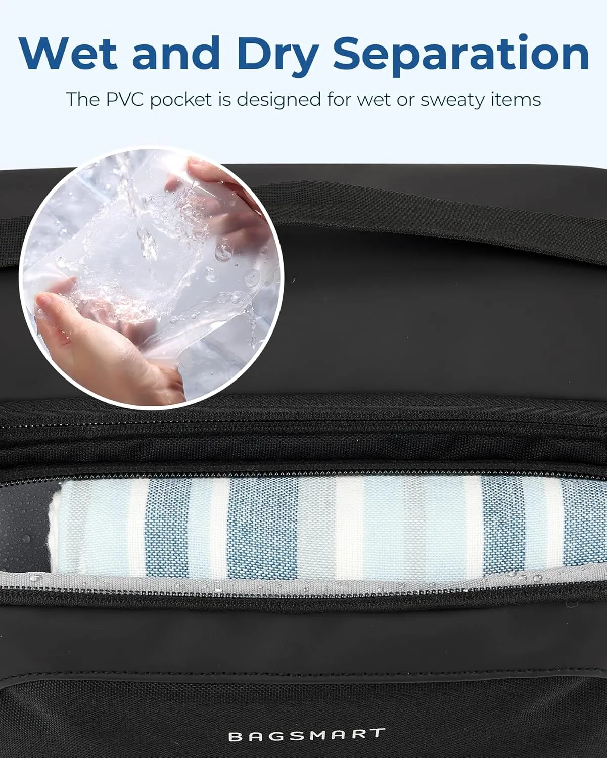 BAGSMART Toiletry Bag for Women, Cosmetic Makeup Bag Organizer with Handle, Travel Bag for Toiletries, Dopp Kit Water-resistant Shaving Bag for Accessories-Beige