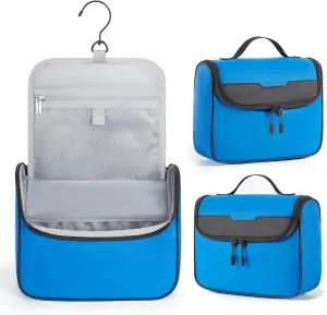 BAGSMART Travel Toiletry Bag for Men, Hanging Toiletry Bag for Mens Traveling, Outdoor Activities, Bathroom Shaving, Travel Essentials Dopp Kit Organizer 360 Swivel Hook Water Resistant, Blue