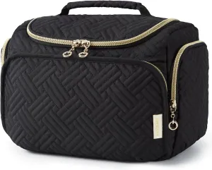 BAGSMART Travel Toiletry Bag, Large Wide-open Travel Bag for Toiletries, Makeup Cosmetic Travel Bag with Handle