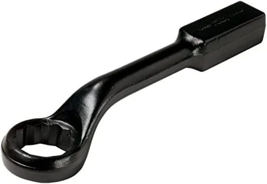 Bahco 315Z-1.1/8 1.1/8 Zoll Ring End Slogging Wrench Double Hex with 45 Degree Offset Head, Black