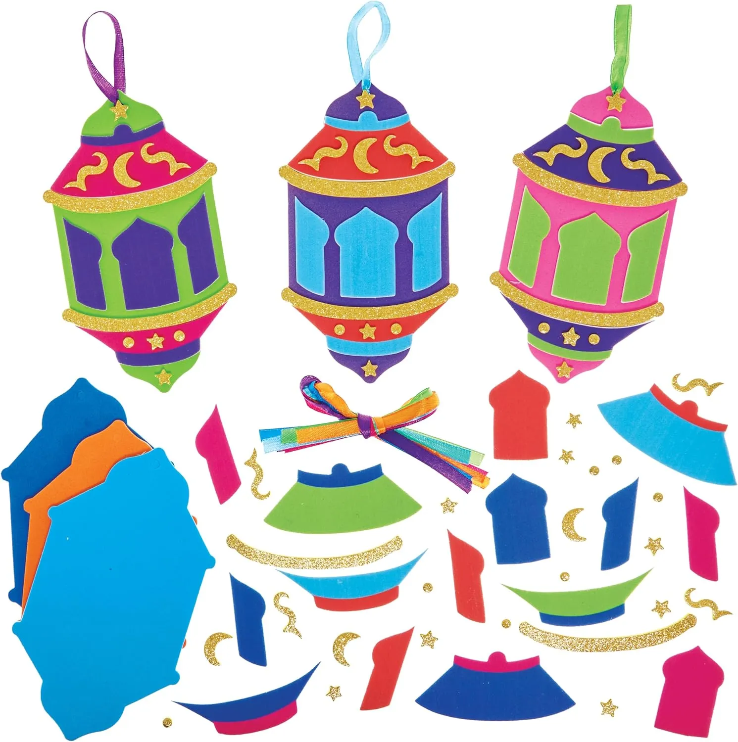 Baker Ross FN361 Ramadan Lantern Mix and Match Kits - 6 Pack, Ramadan Craft Pack for Children
