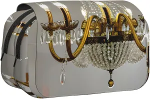 Ball Room Chandelier Printing Pen Case, Rollerball Pen Holder Handmade Display Organizer Zippered Pouch