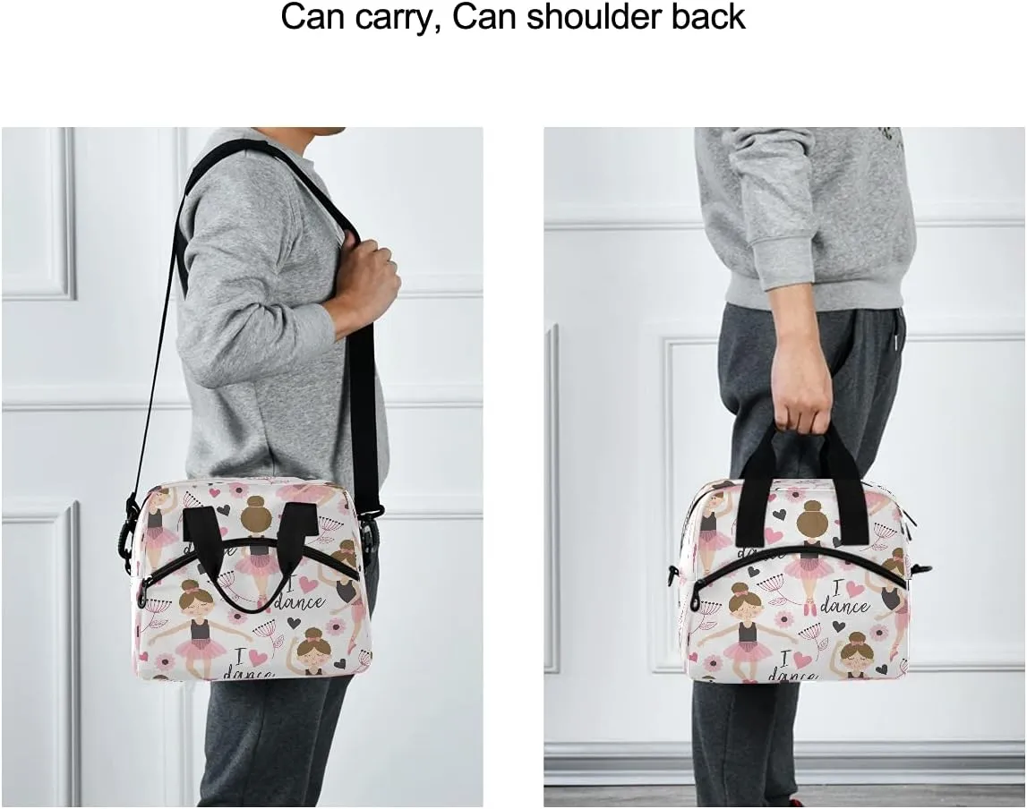 Ballerina Girl Lunch Bag for Kids Cute Ballet Insulated Cooler Lunch Box Large Capacity Lunch Organizer for Boys Girls
