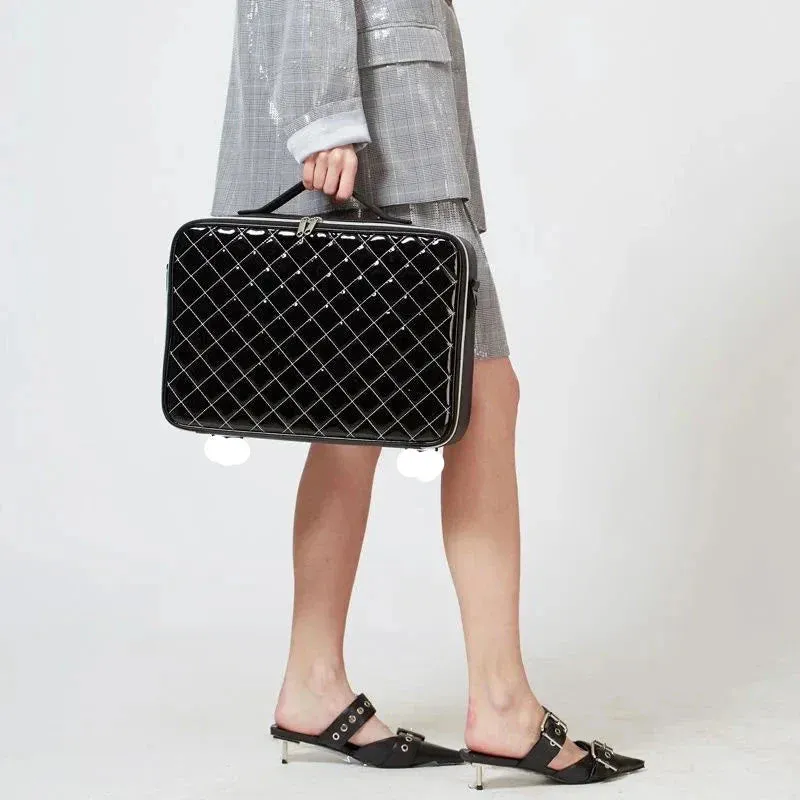 Barbara | Stylish & Practical Argyle Pattern Travel Cosmetic Bag
