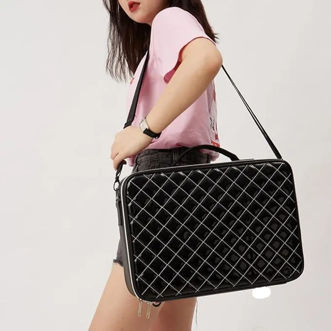 Barbara | Stylish & Practical Argyle Pattern Travel Cosmetic Bag