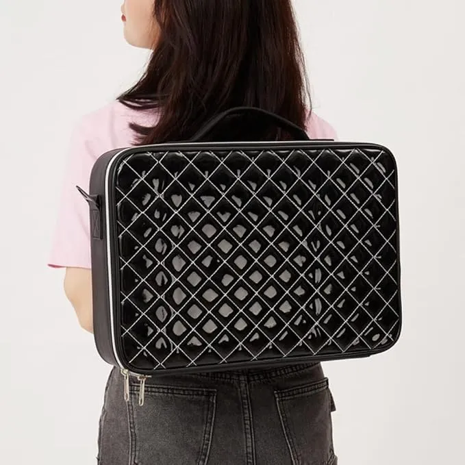 Barbara | Stylish & Practical Argyle Pattern Travel Cosmetic Bag