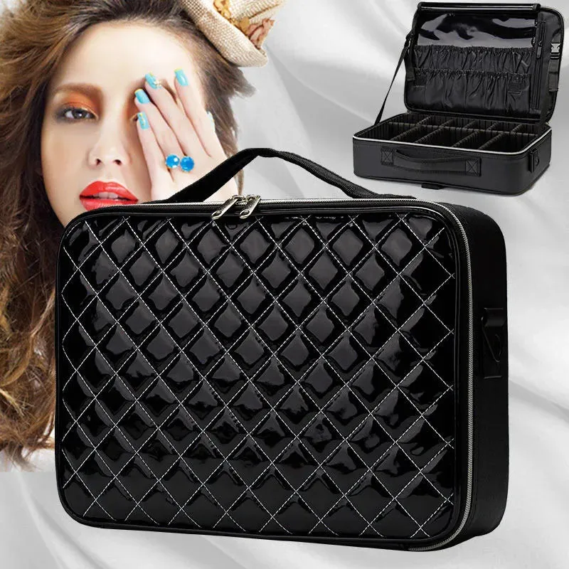 Barbara | Stylish & Practical Argyle Pattern Travel Cosmetic Bag