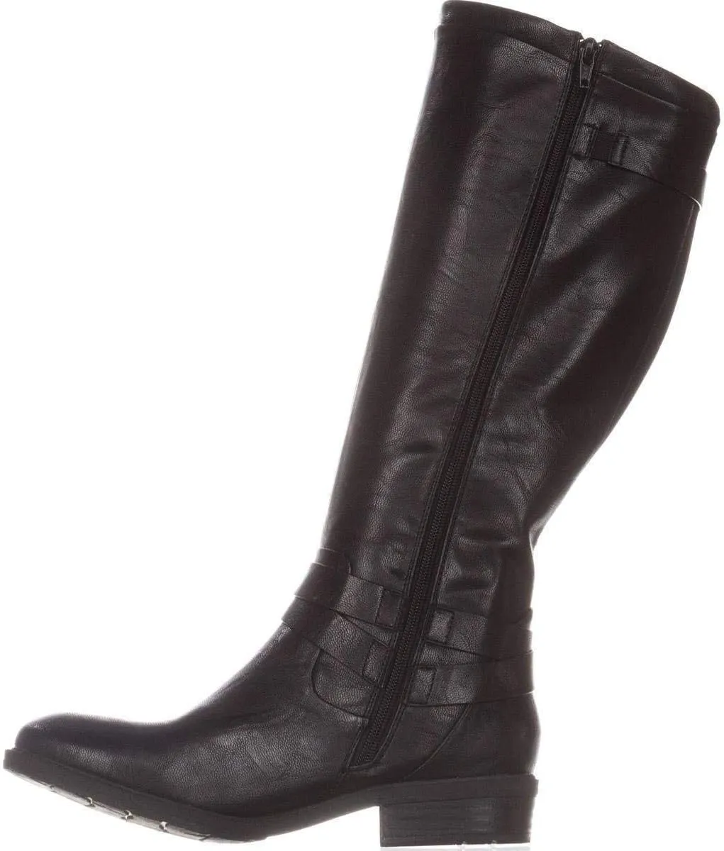 BareTraps Womens Yalina Faux Leather Buckle Knee-High Boots