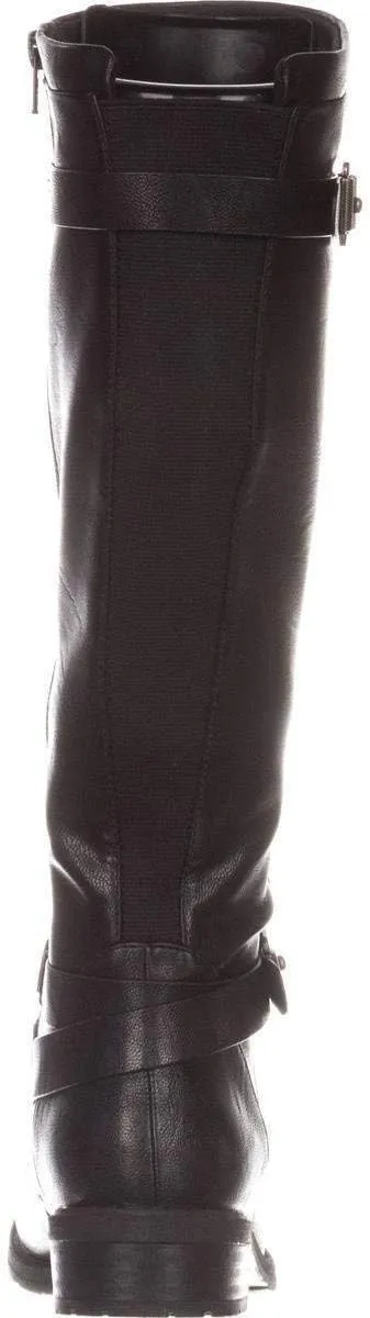 BareTraps Womens Yalina Faux Leather Buckle Knee-High Boots