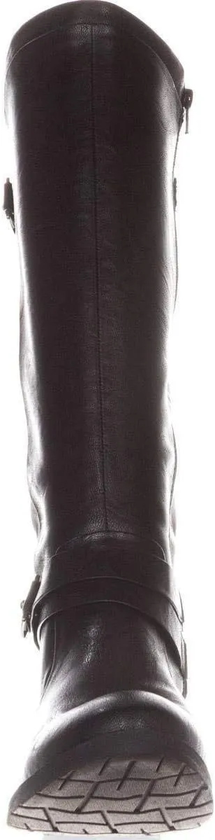 BareTraps Womens Yalina Faux Leather Buckle Knee-High Boots