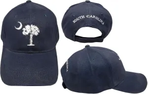 Baseball Cap - South Carolina SC State Palmetto Dark Blue Embroidered Cap Hat (RUF) - Tactical Adjustable Hat
