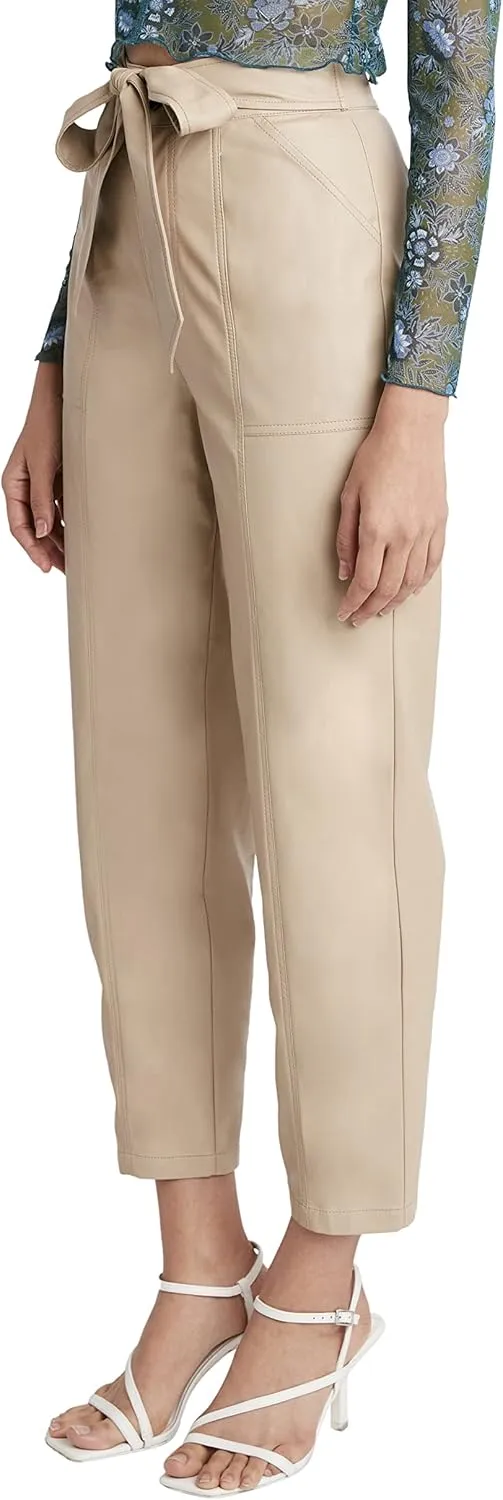BCBGeneration Women's Faux Leather Pants with Zipper and Pockets