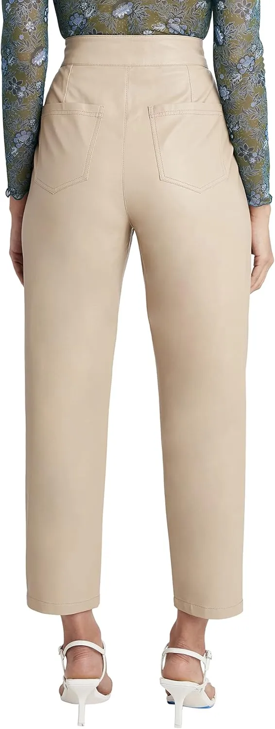 BCBGeneration Women's Faux Leather Pants with Zipper and Pockets